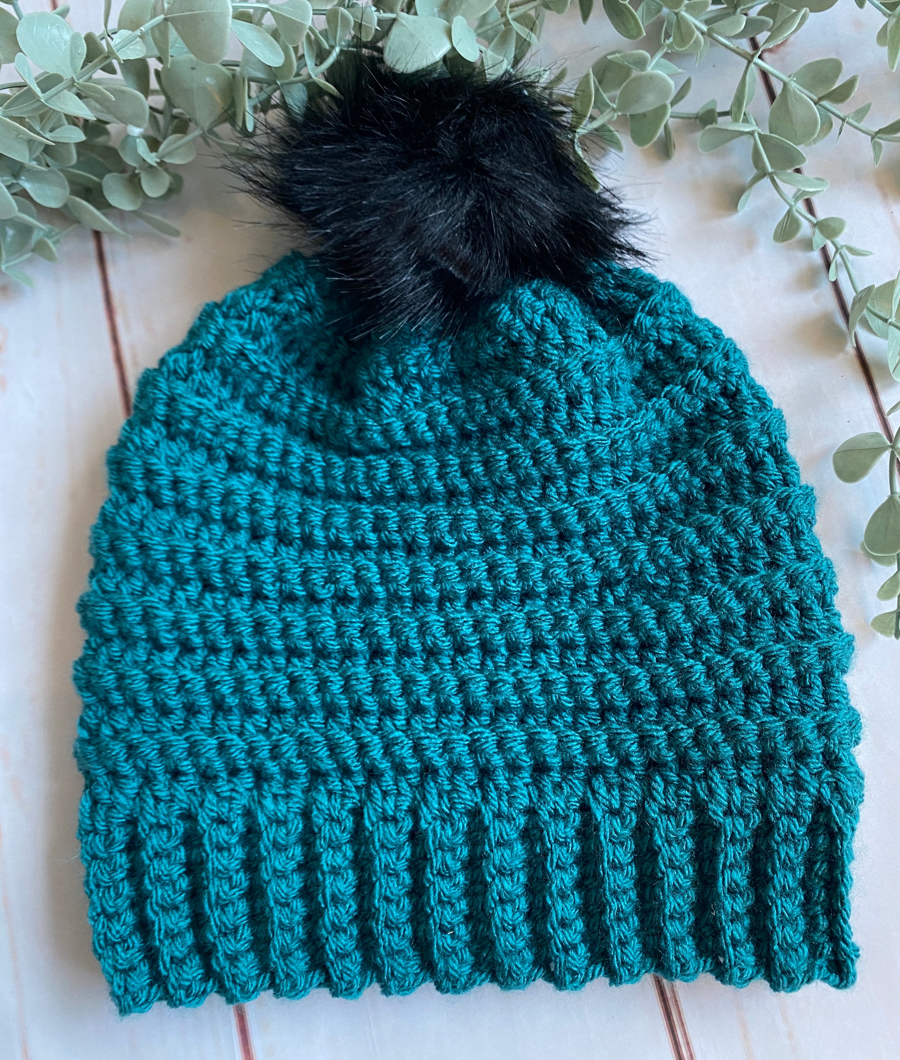 Ridged Hat with Pom image 4