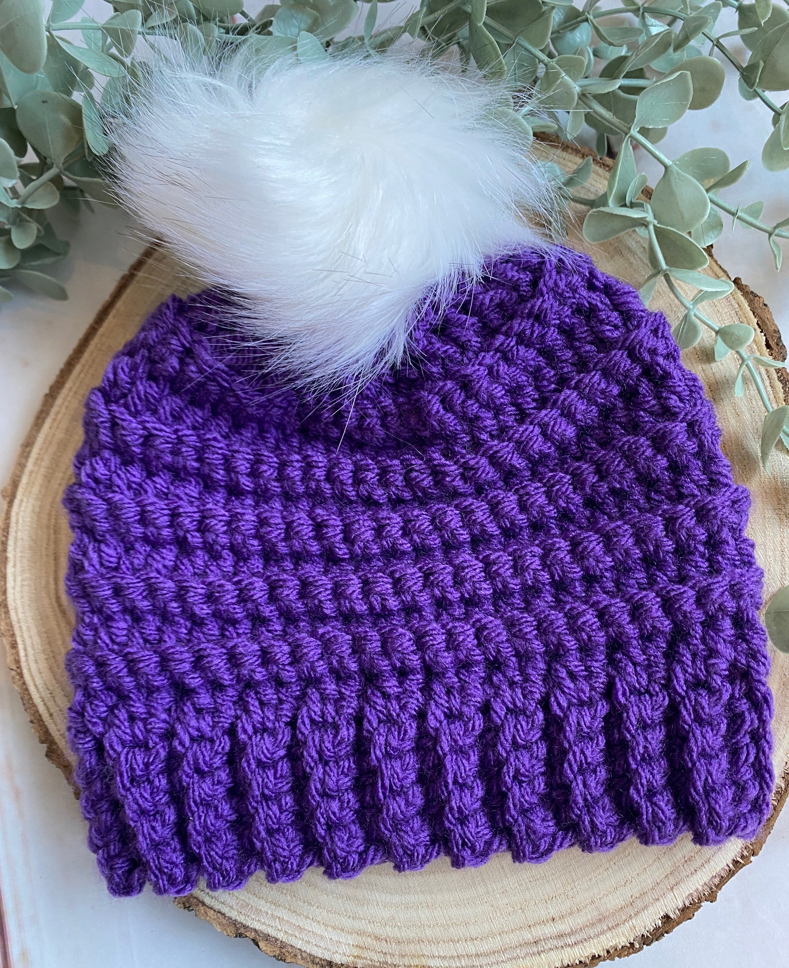 Ridged Hat with Pom image 3