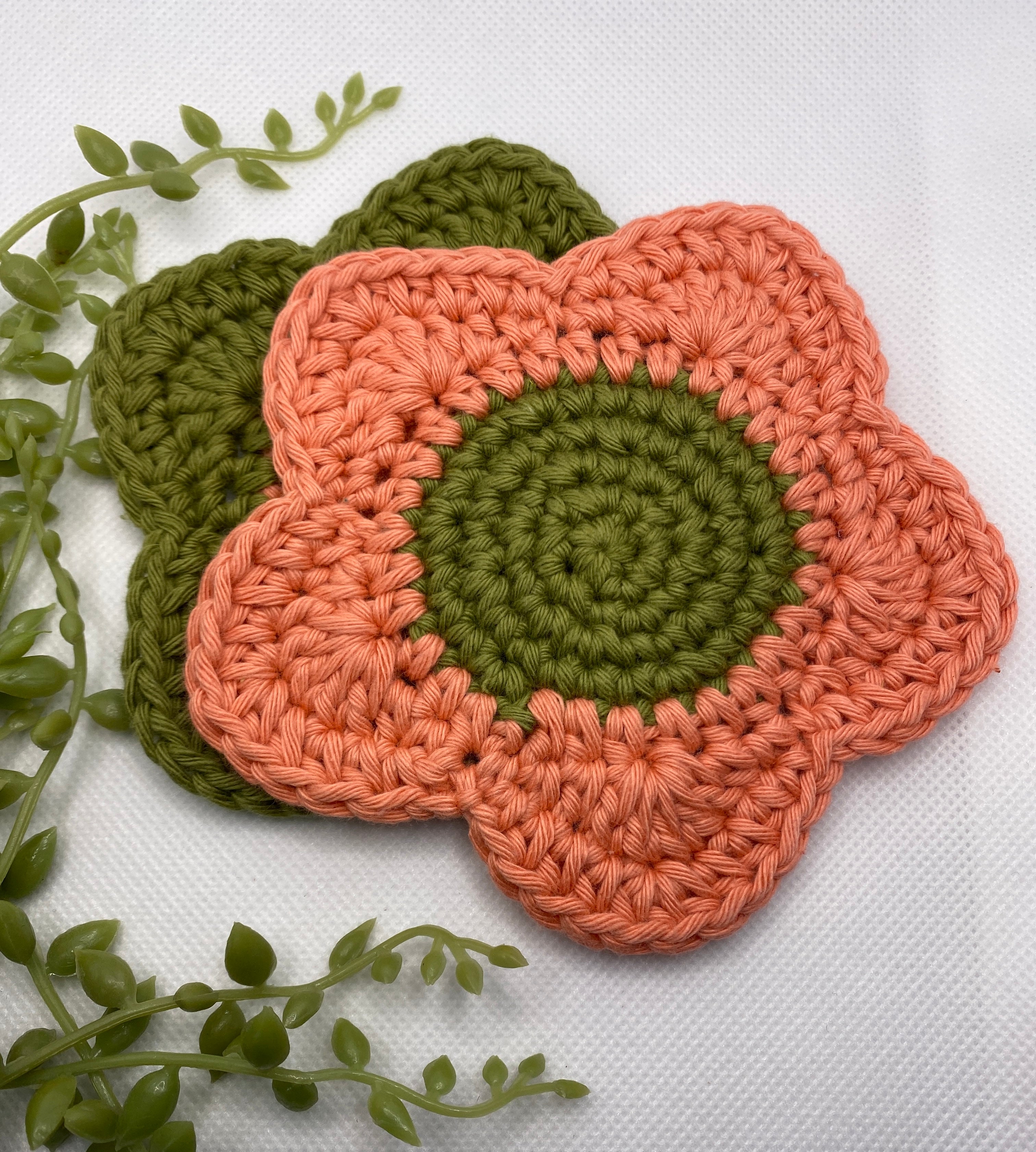 Crochet Flower Coasters image 0