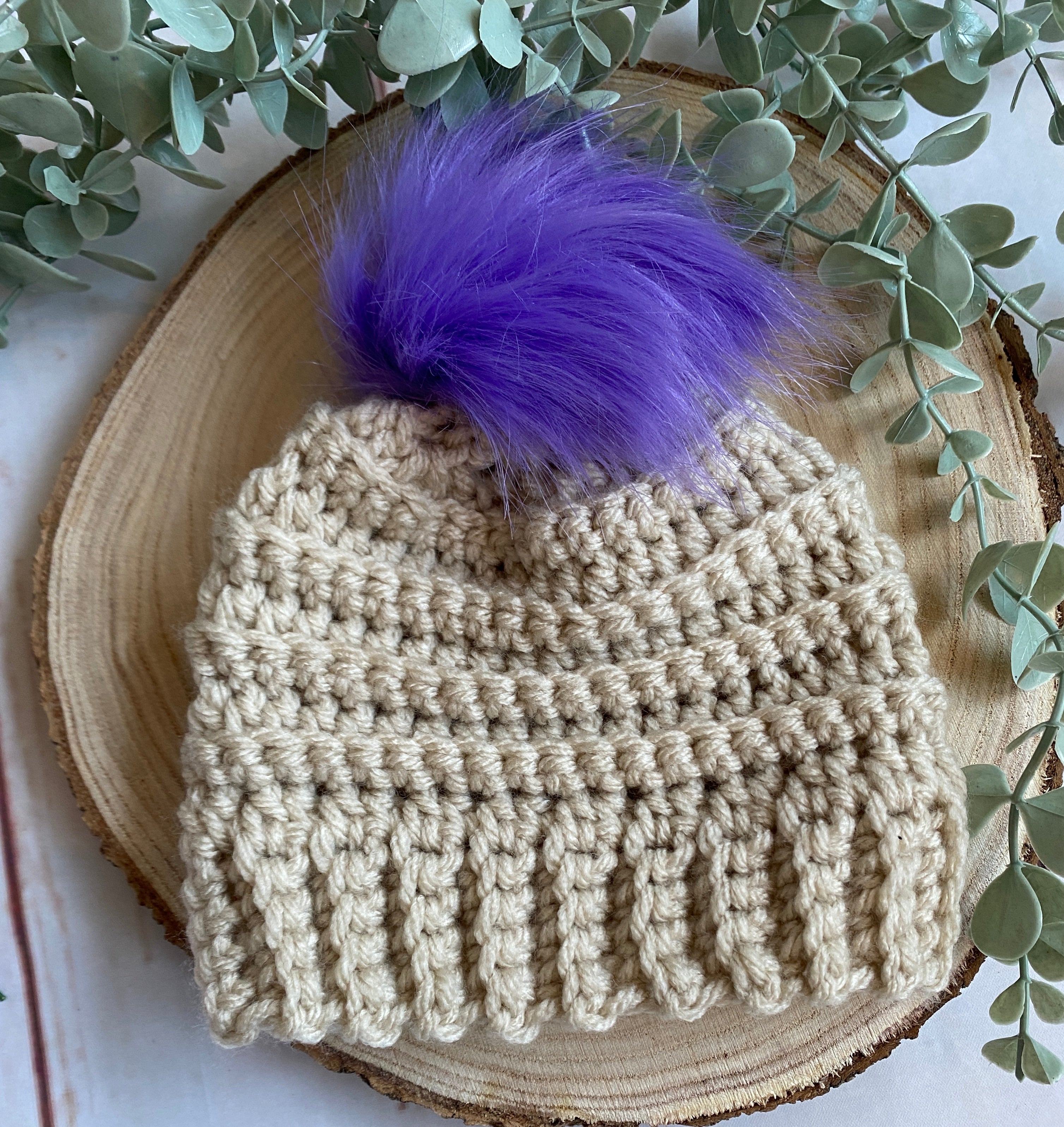 Ridged Hat with Pom image 0